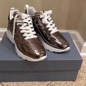 Hogan Metallic Sneakers with White Accents